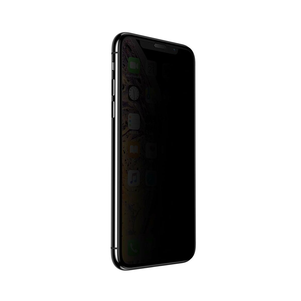 Baseus iPhone XS Max (6.5") 0.23 mm, teljes felületre lekerekített edzett üveg Anti-Spy por elleni védelem fekete (SGAPIPH65-WC01)