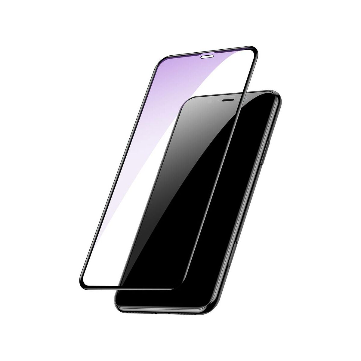 Kép 3/13 - Baseus iPhone 11 Pro Max (6.5") 0.3 mm, teljes felületre, kékfény szűrős (2db a csomagban) edzett üveg, fekete (SGAPIPH65S-KD01)