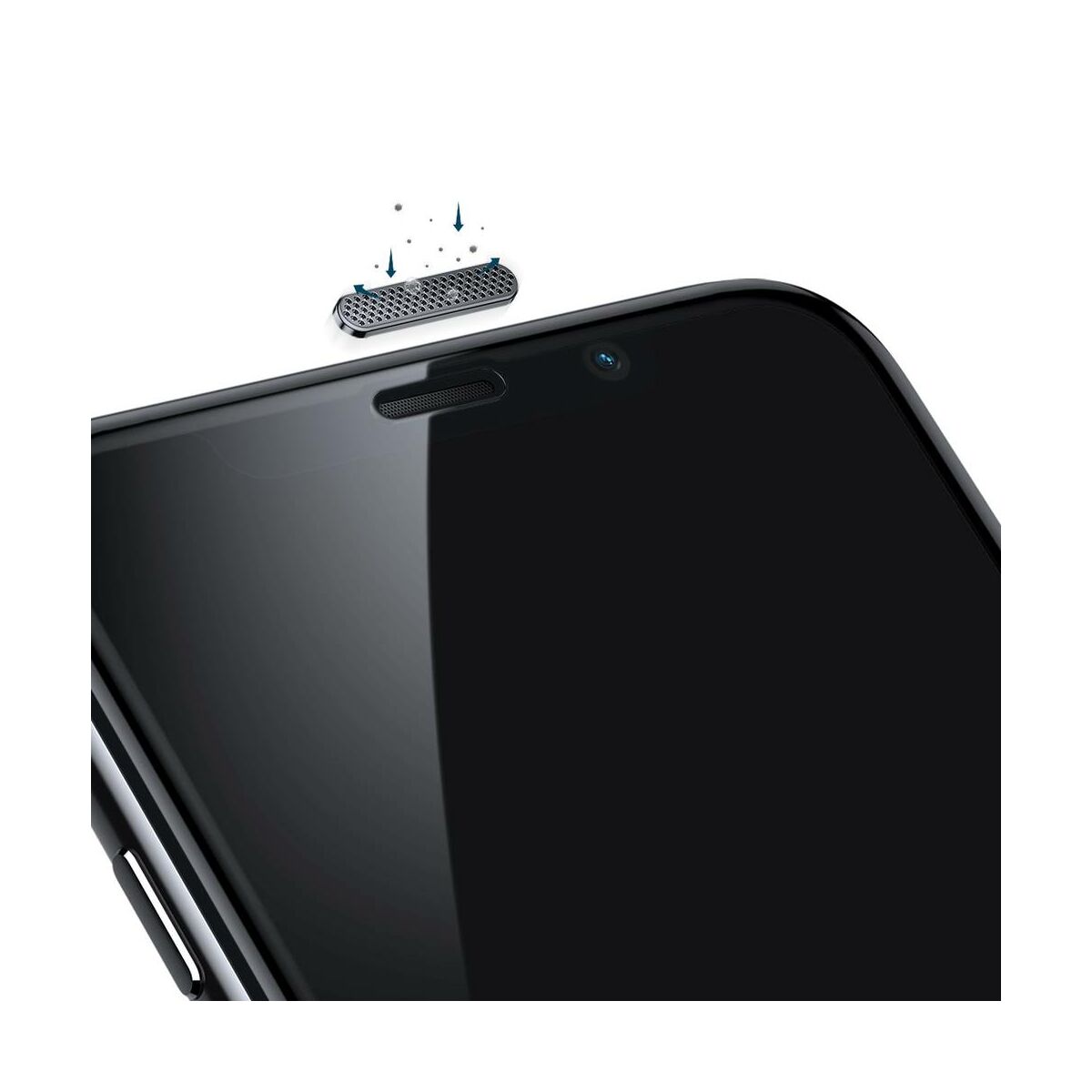 Kép 8/13 - Baseus iPhone 11 Pro Max (6.5") 0.23 mm, teljes felületre lekerekített edzett üveg betekeintés és por védelem (2db), fekete (SGAPIPH65S-WC01