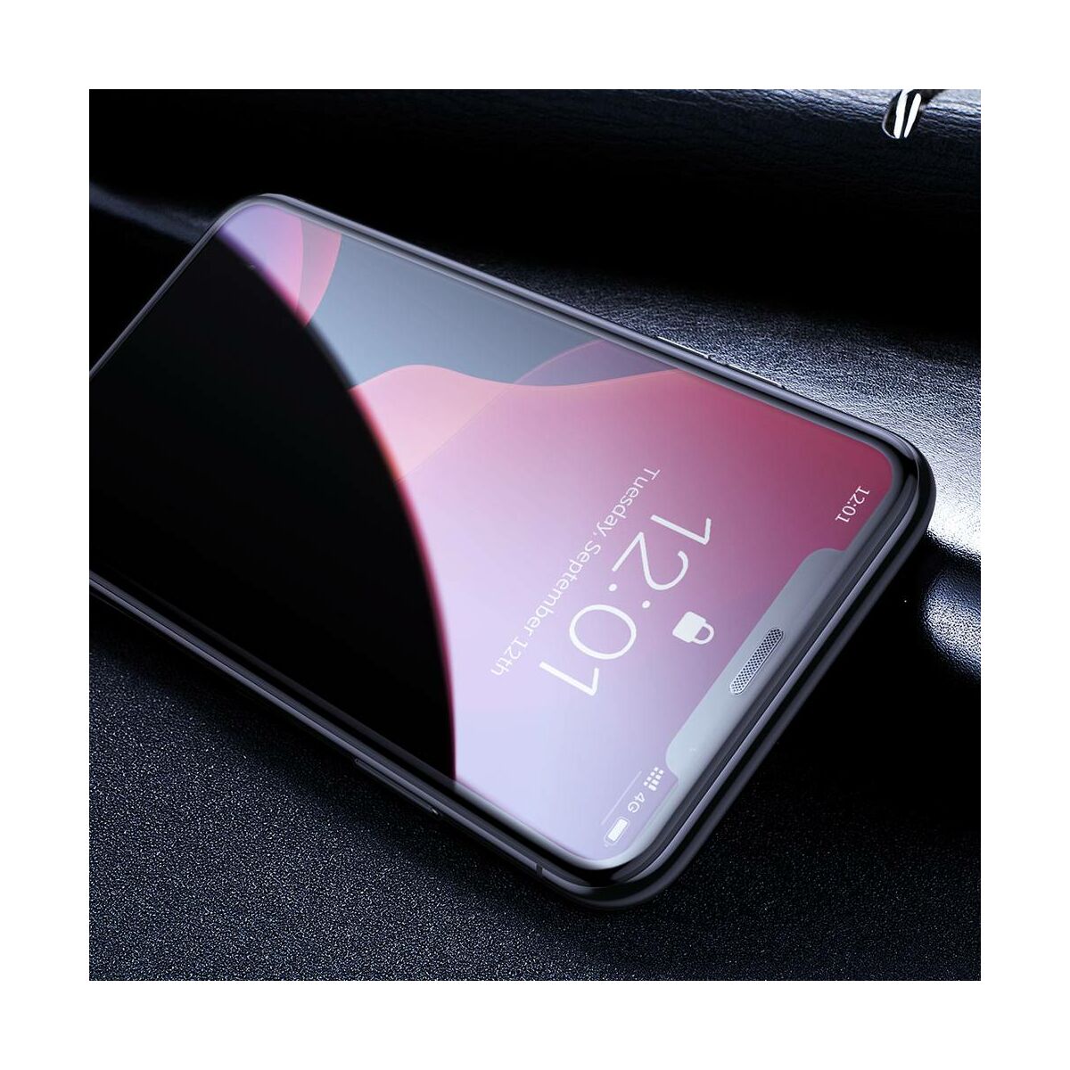 Kép 10/13 - Baseus iPhone 11 Pro Max (6.5") 0.23 mm, teljes felületre lekerekített edzett üveg betekeintés és por védelem (2db), fekete (SGAPIPH65S-WC01
