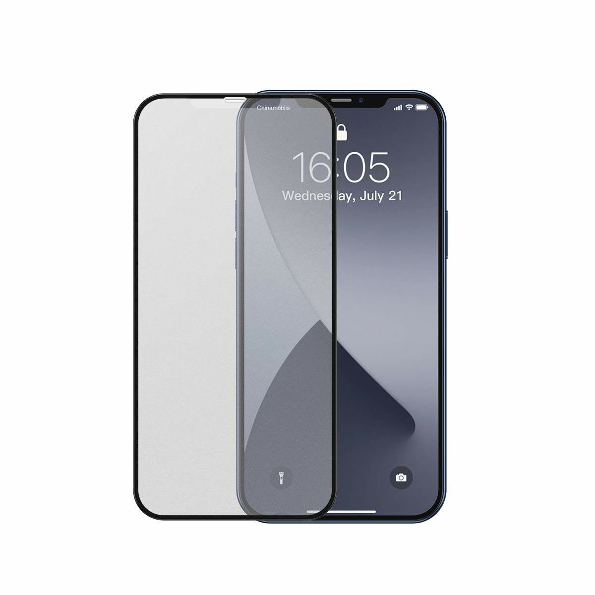 Kép 2/12 - Baseus iPhone 12 Pro Max 0.25 mm, teljes felületre, lekerekített, matt edzett üveg (2db), fekete (SGAPIPH67N-KM01)