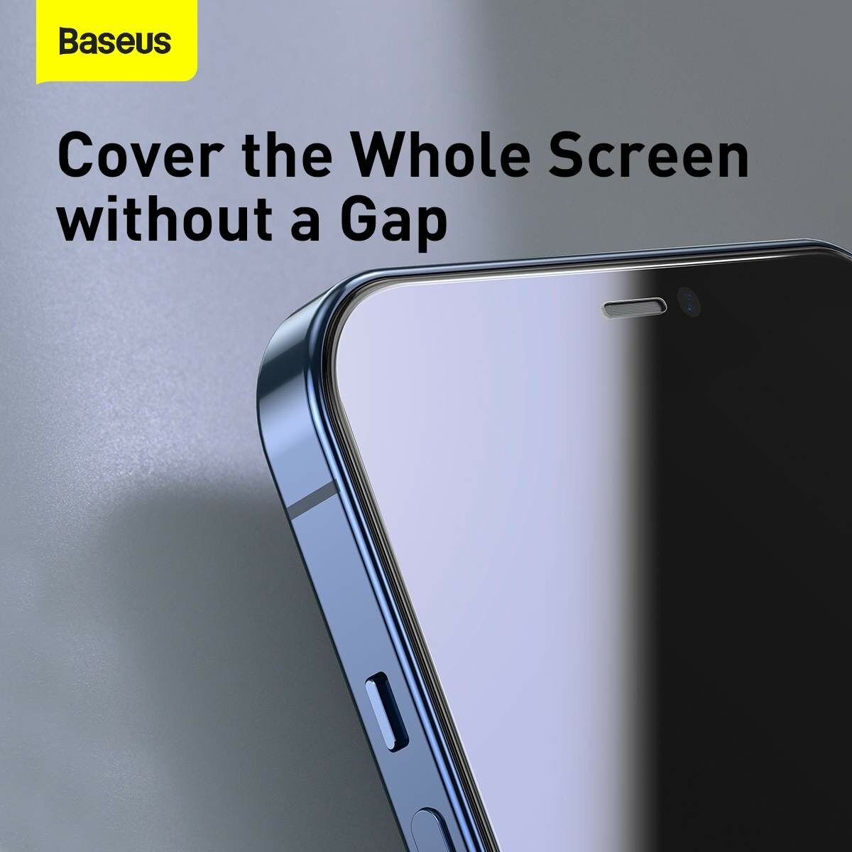 Kép 6/11 - Baseus iPhone 12 Pro Max 0.3 mm, teljes felületre, lekerekített edzett üveg (2db), fehér (SGAPIPH67N-LS02)