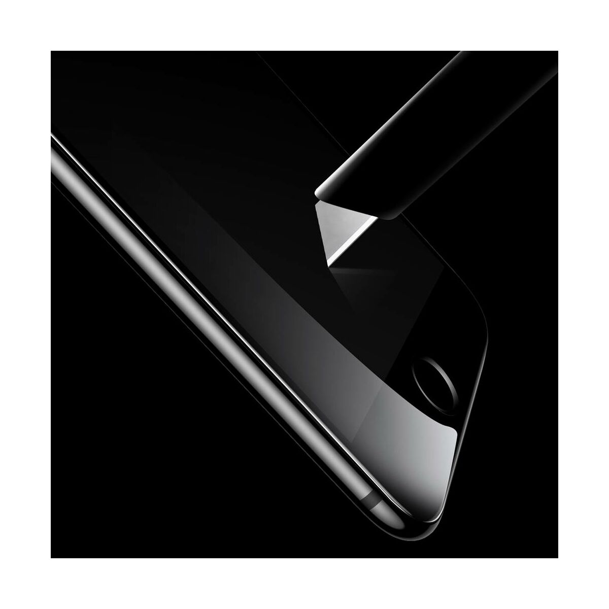 Kép 7/10 - Baseus iPhone 6/6s Plus 0.3 mm, teljes felületre edzett üveg kijelzővédő fólia, fekete (SGAPIPH6SP-B3D01)