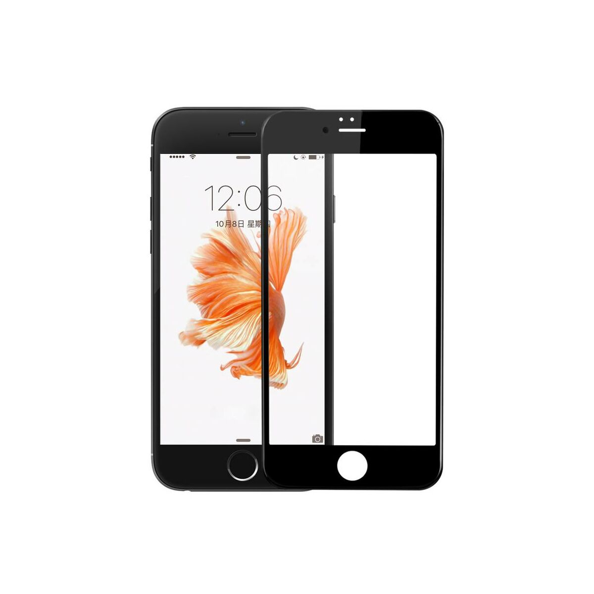 Baseus iPhone 6/6s Plus 0.23 mm, teljes felületre, Anti-break lekerekített edzett üveg kijelzővédő fólia, fekete (SGAPIPH6SP-DE01)