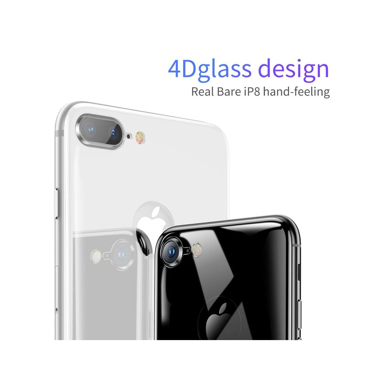Baseus iPhone 8/7 0.3 mm, teljes lefedésre hátlap edzett üveg fólia, asztro szürke (SGAPIPH8N-4D0G)