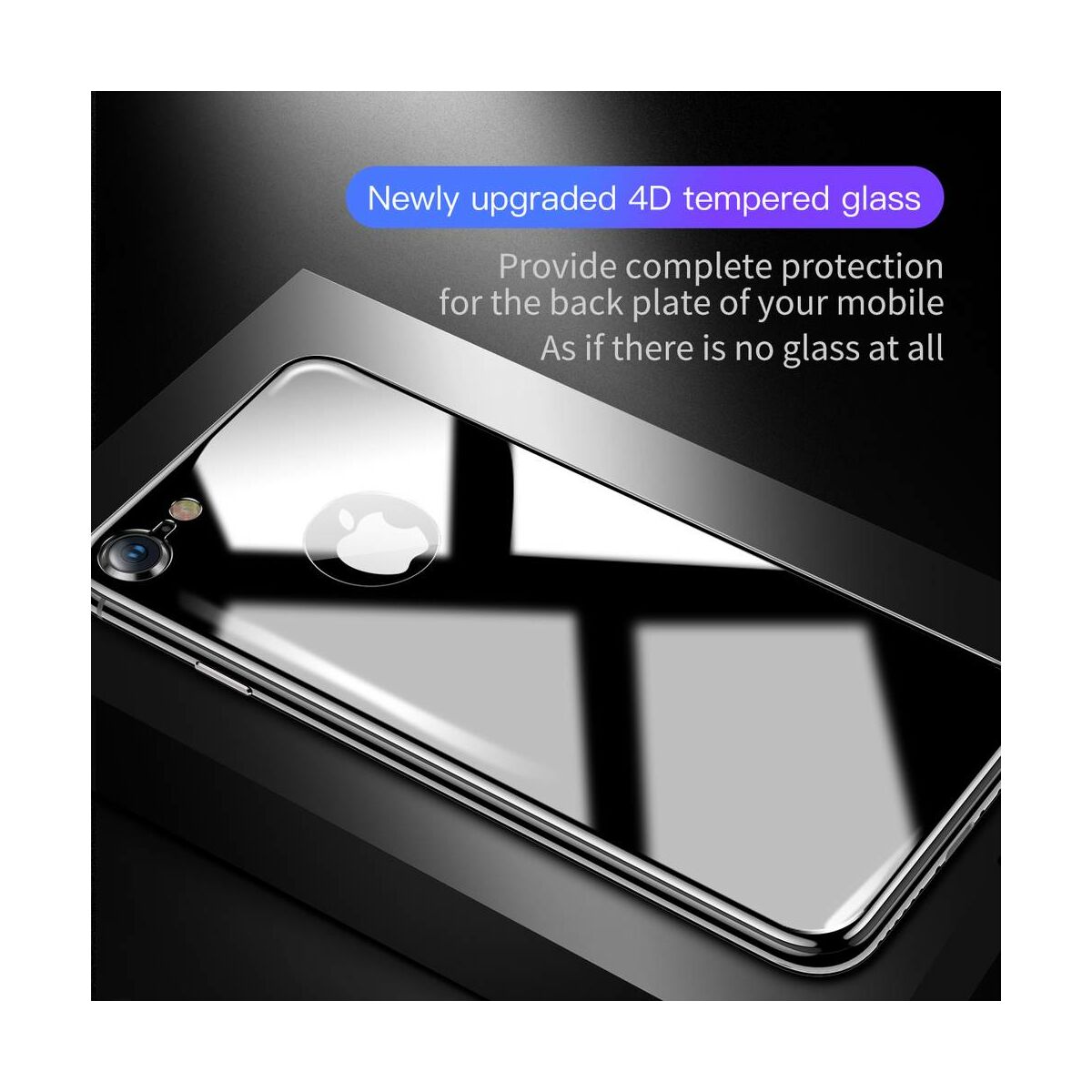 Baseus iPhone 8/7 0.3 mm, teljes lefedésre hátlap edzett üveg fólia, asztro szürke (SGAPIPH8N-4D0G)