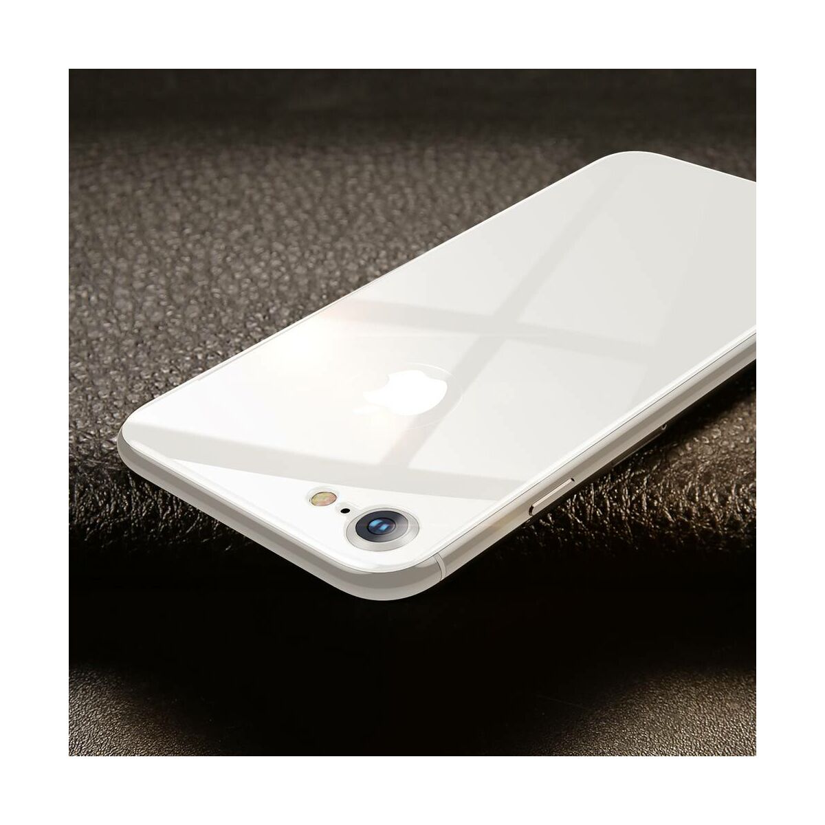 Kép 6/7 - Baseus iPhone 8/7 0.3 mm, teljes lefedésre hátlap edzett üveg fólia, ezüst (SGAPIPH8N-4D0S)