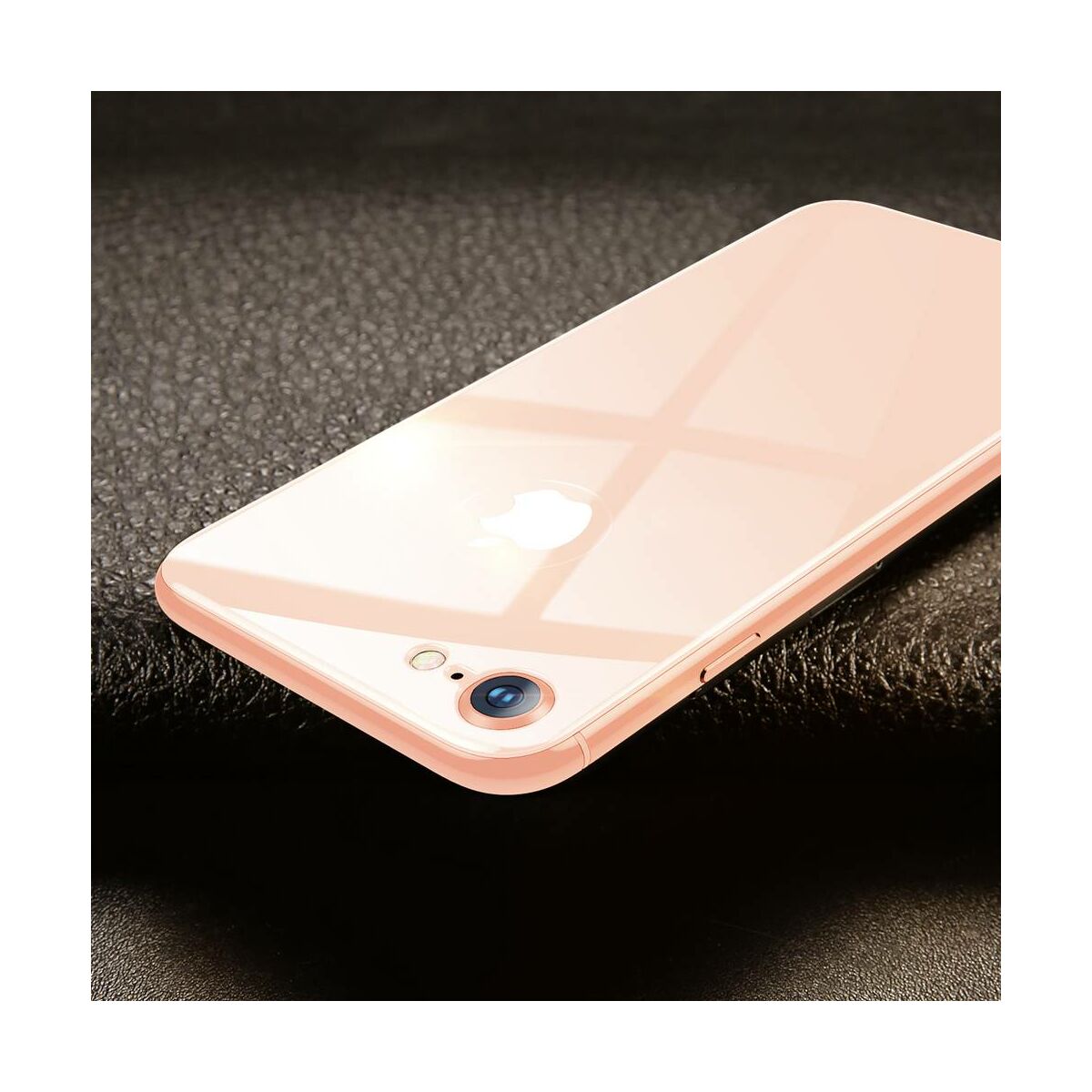 Kép 6/7 - Baseus iPhone 8/7 0.3 mm, teljes lefedésre hátlap edzett üveg fólia, arany (SGAPIPH8N-4D0V)