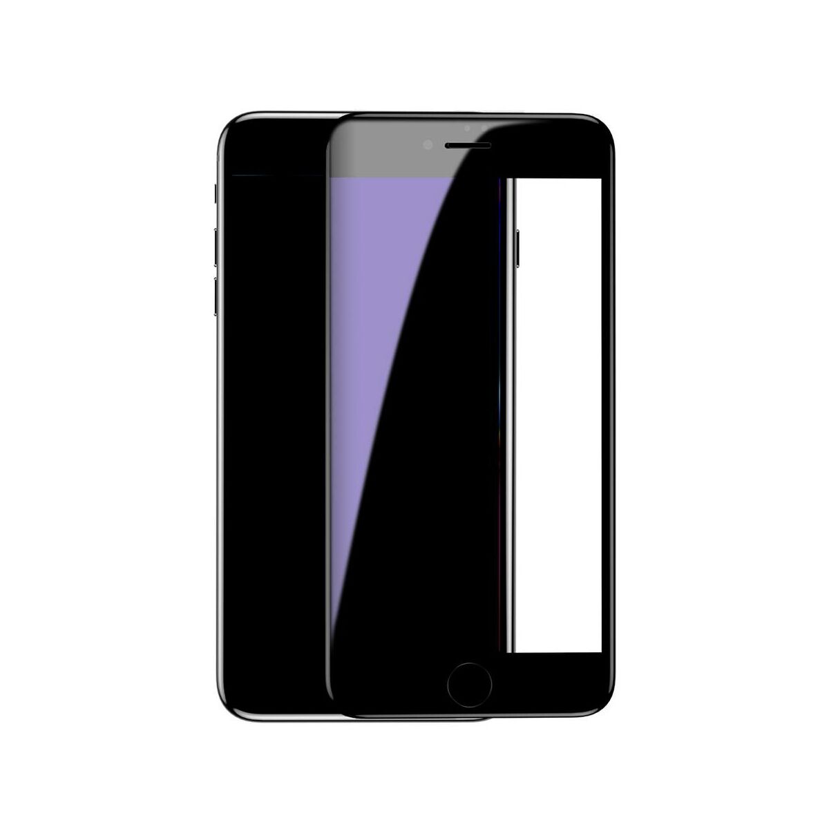 Kép 3/9 - Baseus iPhone 8/7 0.3 mm, teljes felületre kékfény szűrős edzett üveg kijelzővédő fólia, fekete (SGAPIPH8N-KB01)
