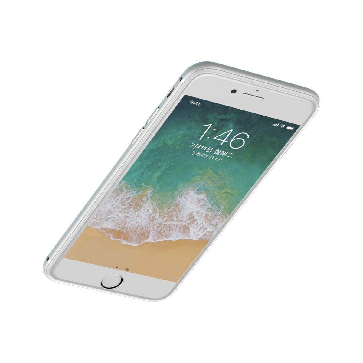 Kép 4/9 - Baseus iPhone 8/7/6 0.23 mm, teljes felületre lekerekített edzett üveg por elleni védelem, fehér (SGAPIPH8N-WA02)