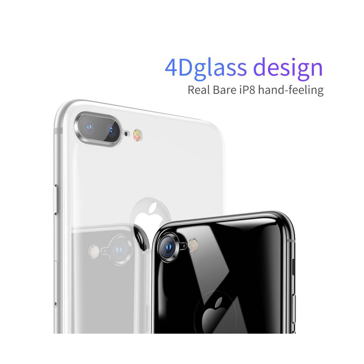 Kép 2/8 - Baseus iPhone 8/7 Plus 0.3 mm, 4D teljes lefedésre hátlap edzett üveg fólia, ezüst (SGAPIPH8P-4D0S)