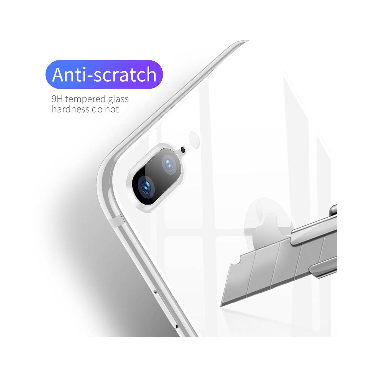 Kép 4/8 - Baseus iPhone 8/7 Plus 0.3 mm, 4D teljes lefedésre hátlap edzett üveg fólia, ezüst (SGAPIPH8P-4D0S)