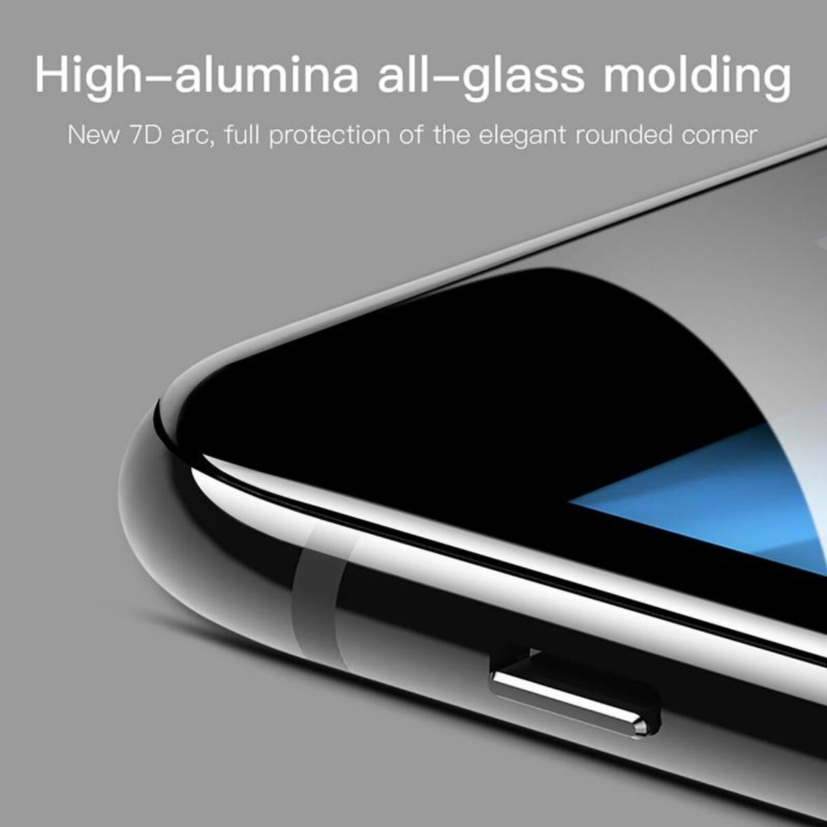 Baseus iPhone 8/7 Plus 0.3 mm, teljes felületre, Diamond Body Arc-surface T-Glass Film, fekete (SGAPIPH8P-AJG01)