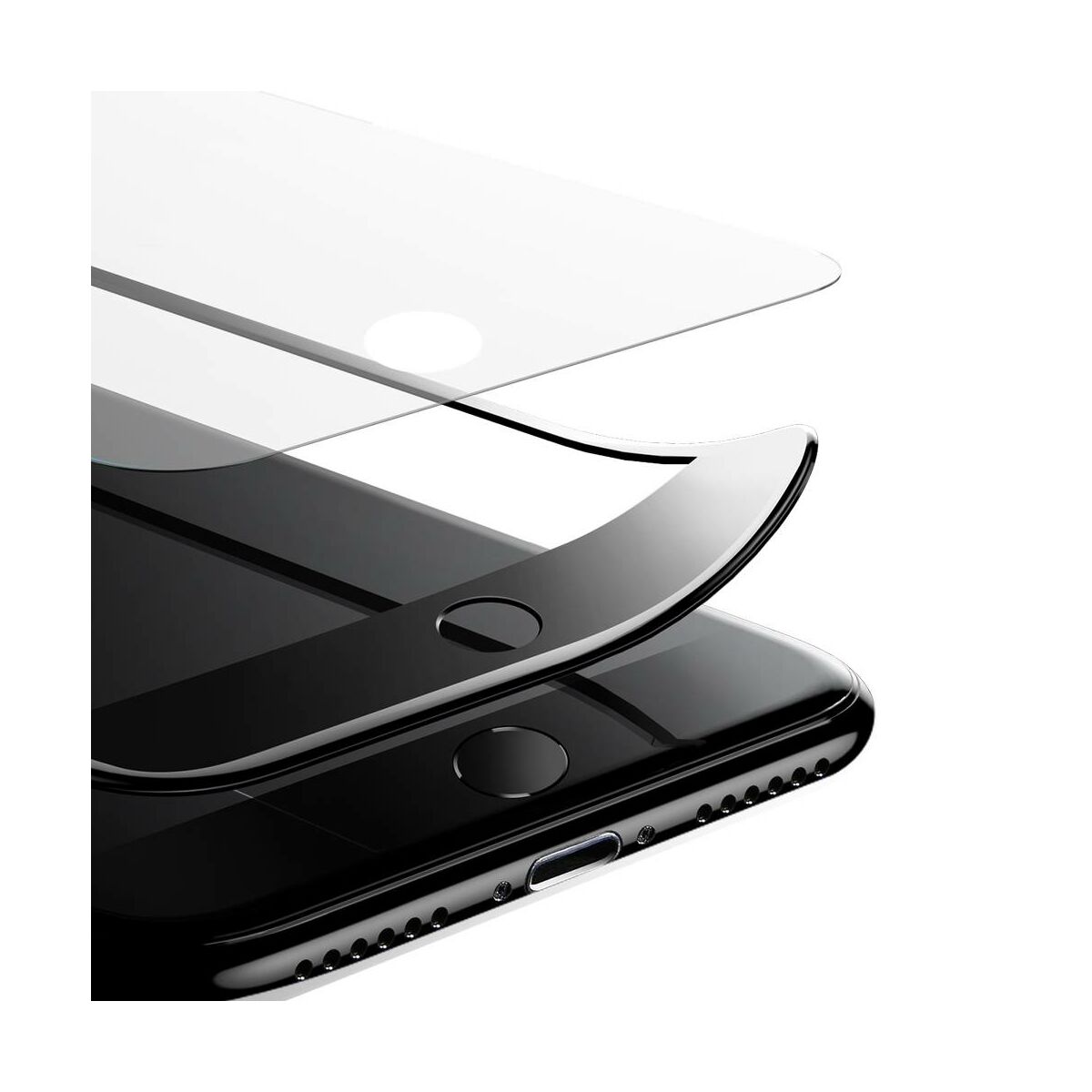 Kép 3/16 - Baseus iPhone 8/7 Plus 0.23 mm, teljes felületre edzett üveg, törésálló élek, fekete (SGAPIPH8P-GPE01)