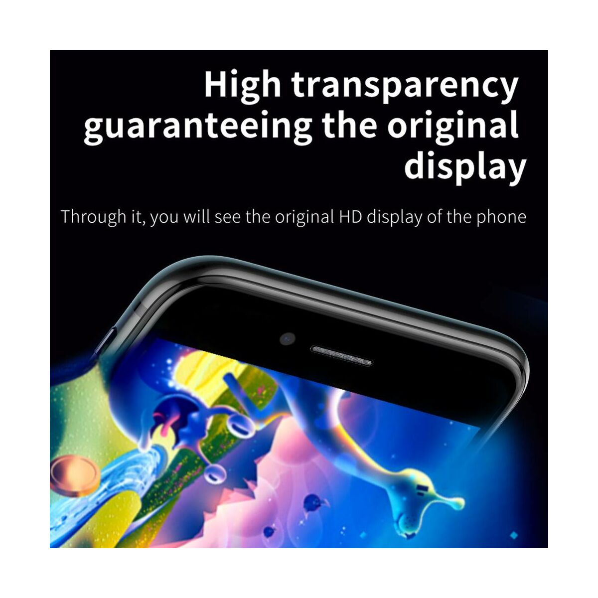 Kép 8/16 - Baseus iPhone 8/7 Plus 0.23 mm, teljes felületre edzett üveg, törésálló élek, fekete (SGAPIPH8P-GPE01)