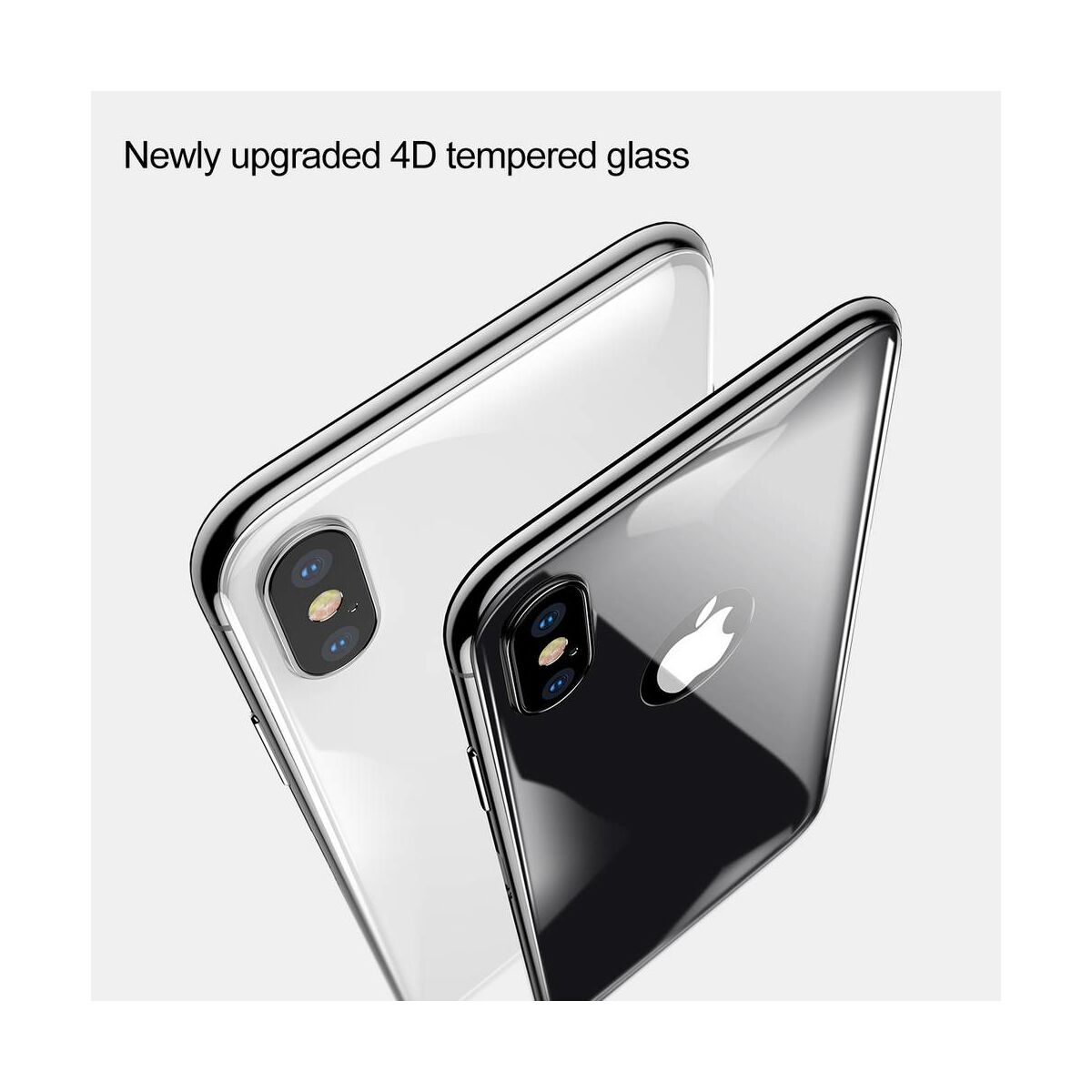 Kép 6/9 - Baseus iPhone X/XS (5.8") 0.3 mm, teljes lefedésre hátlap edzett üveg fólia, asztro szürke (SGAPIPHX-4D0G)