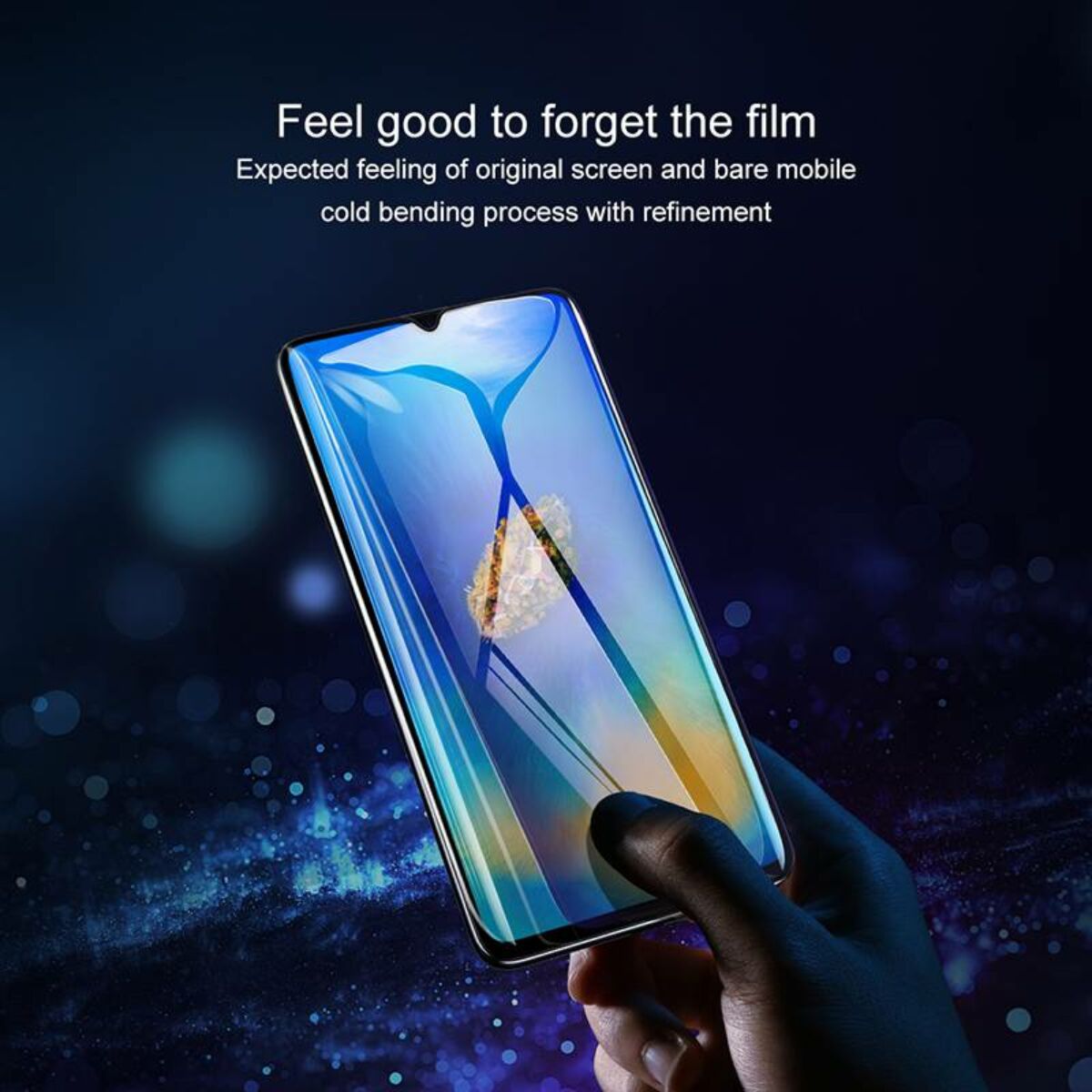 Kép 6/9 - Baseus Huawei Mate 20 0.3 mm, Teljes felületre kékfény szűrős edzett üveg kijelzővédő fólia, fekete (SGHWMATE20-KB01)