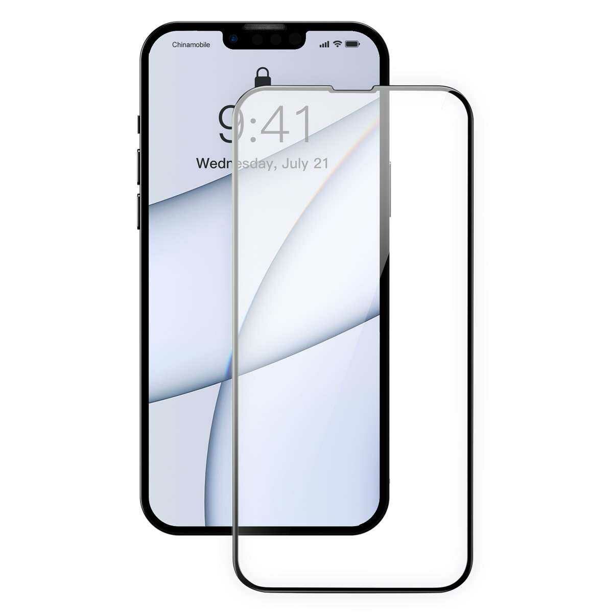Baseus iPhone 13 Pro Max 0.3 mm CY-YMS Teljes kijelzős, Teljes üveg, Super porcelain crystal Edzett üveg (2db/cs+f.keret), fekete SGQP030201