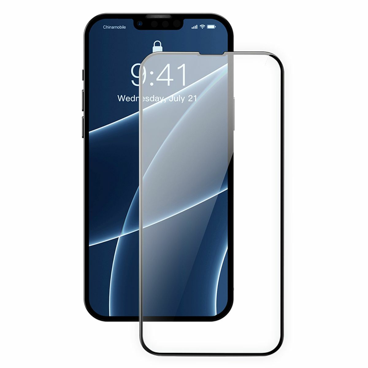 Kép 3/14 - Baseus iPhone 13 mini 0.4 mm CW-HY Teljes kijelzős, Teljes üveg, éleken erősített üveg (2db / csomag + felhelyező keret) fekete (SGQP040001)