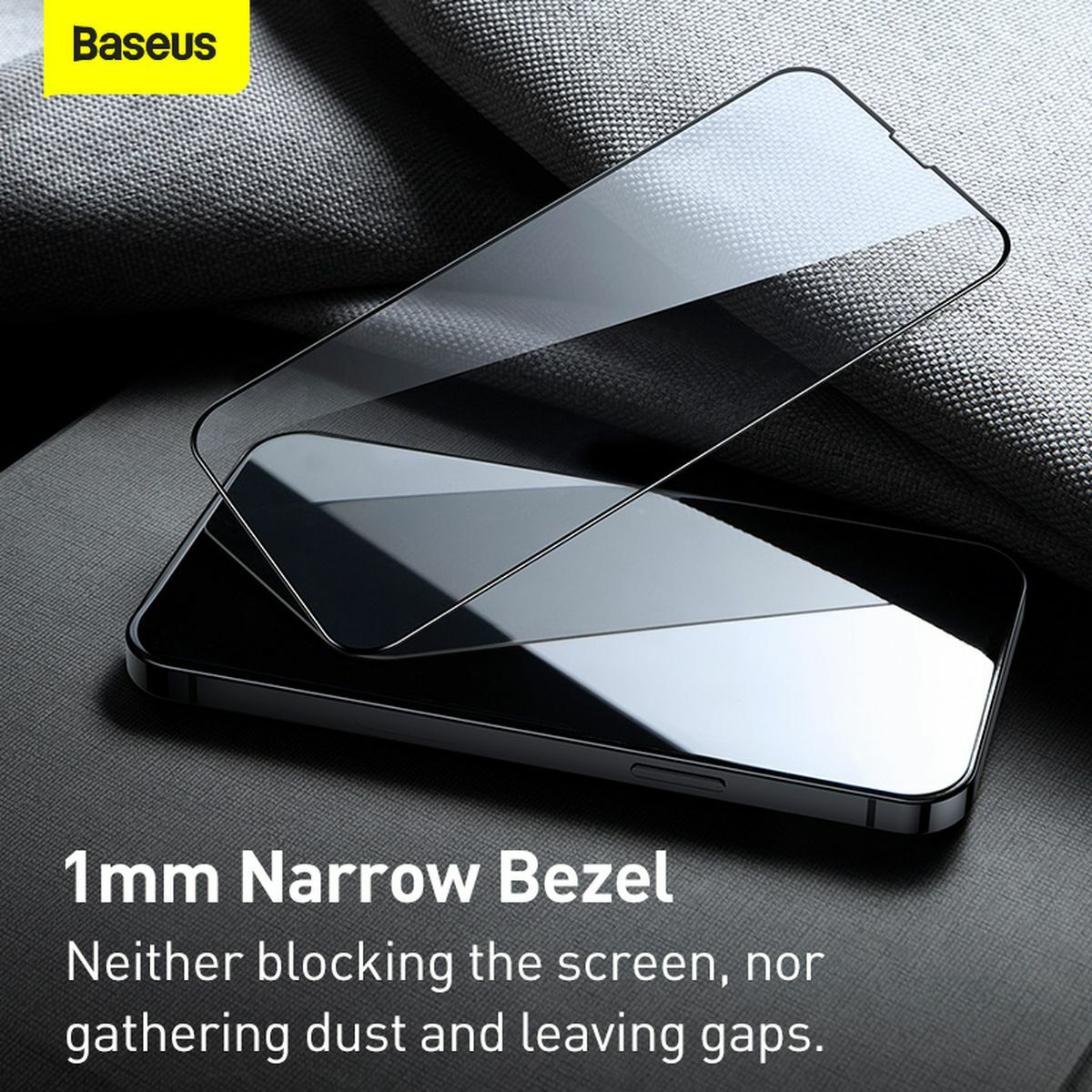 Kép 11/14 - Baseus iPhone 13 mini 0.4 mm CW-HY Teljes kijelzős, Teljes üveg, éleken erősített üveg (2db / csomag + felhelyező keret) fekete (SGQP040001)