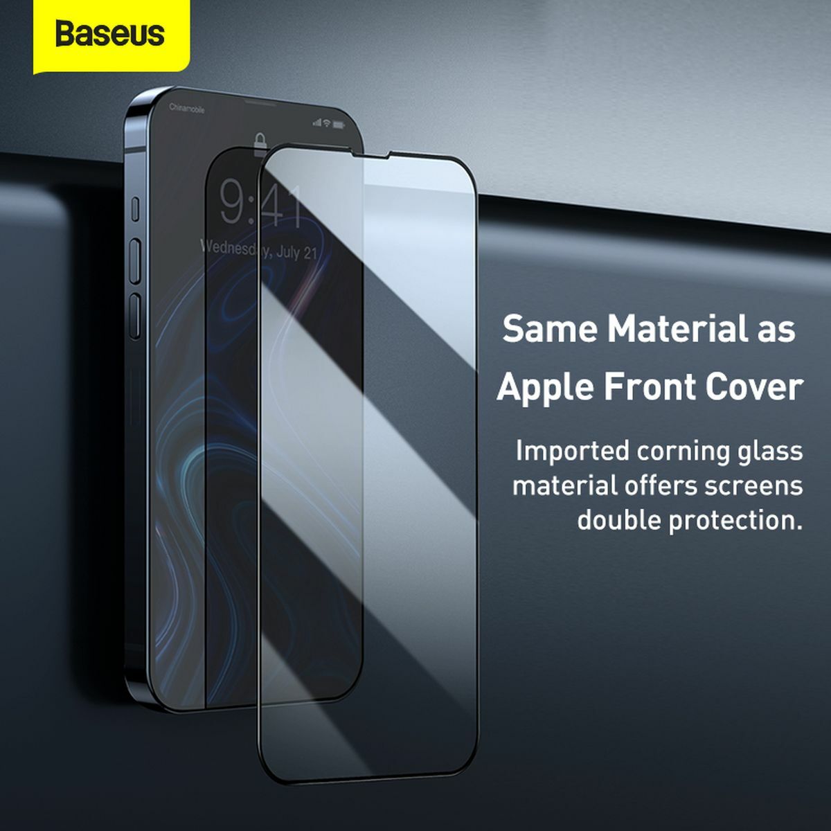 Kép 12/14 - Baseus iPhone 13 mini 0.4 mm CW-HY Teljes kijelzős, Teljes üveg, éleken erősített üveg (2db / csomag + felhelyező keret) fekete (SGQP040001)