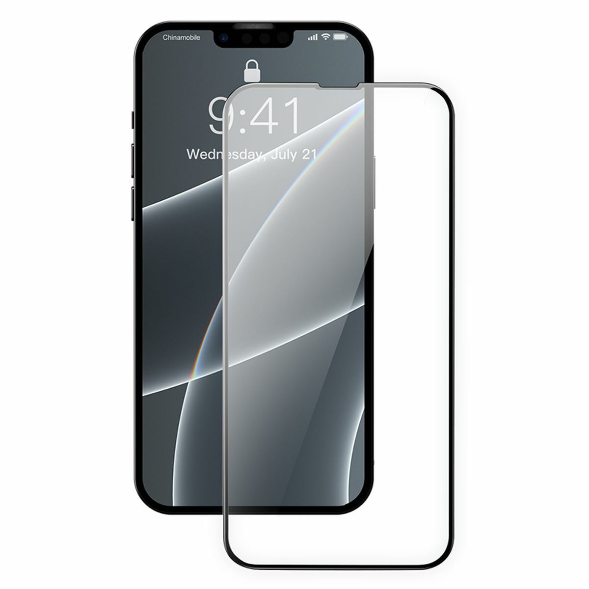 Kép 3/14 - Baseus iPhone 13/13 Pro 0.4 mm CW-HY Teljes kijelzős, Teljes üveg, éleken erősített üveg (1db / csomag + felhelyező keret) fekete (SGQP040101)