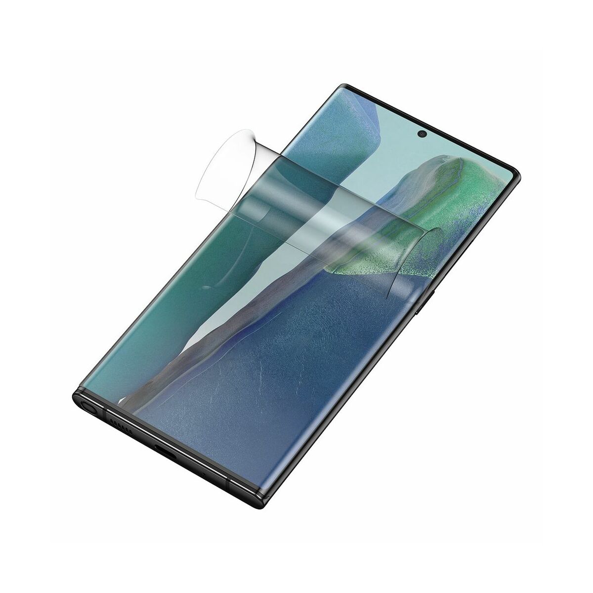 Kép 2/18 - Baseus Samsung Note 20 0.15 mm teljes felületre kijelzővédő fólia, Water Gel (2 db/csomag + keret), átlátszó (SGSANOTE20-SA02)