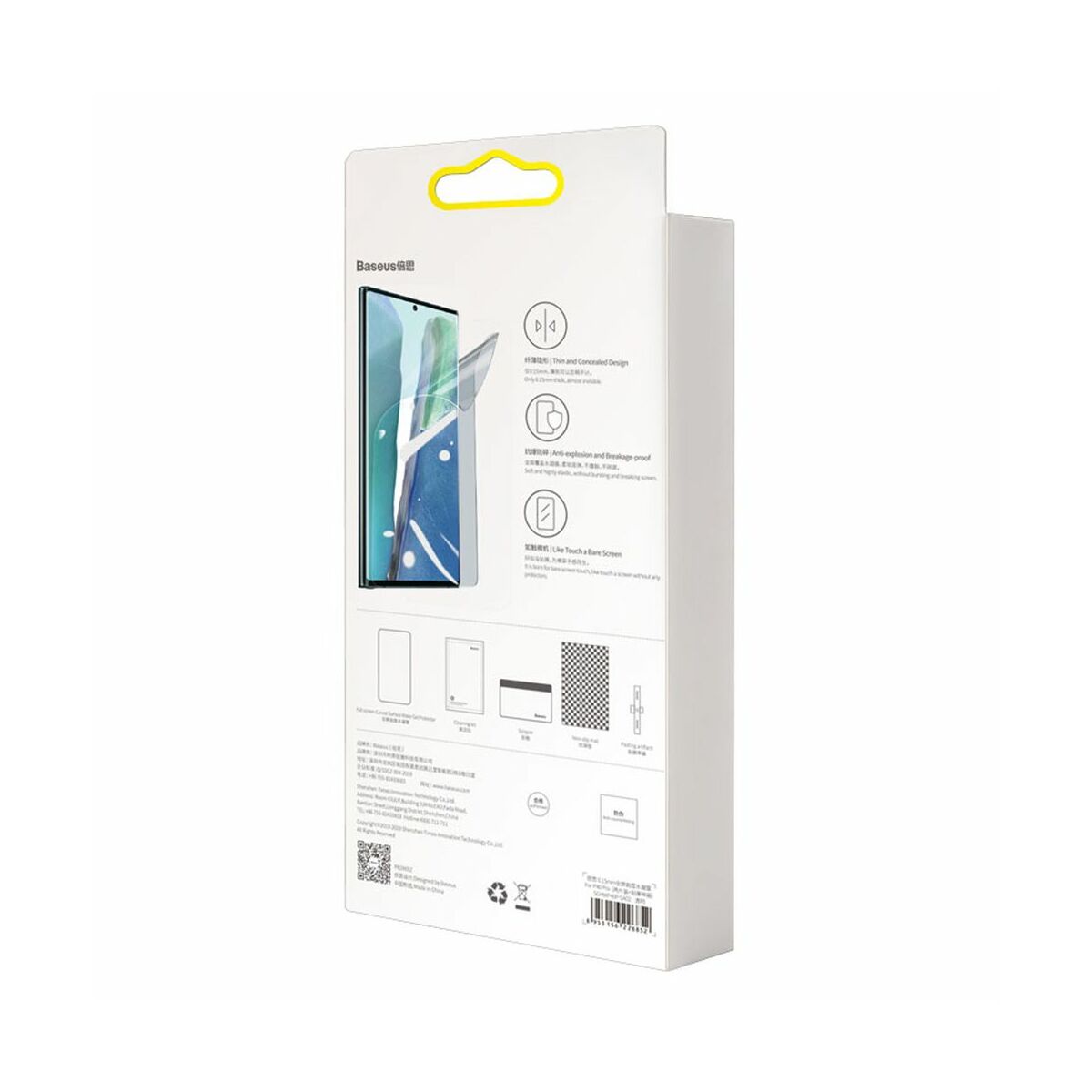 Kép 5/18 - Baseus Samsung Note 20 0.15 mm teljes felületre kijelzővédő fólia, Water Gel (2 db/csomag + keret), átlátszó (SGSANOTE20-SA02)