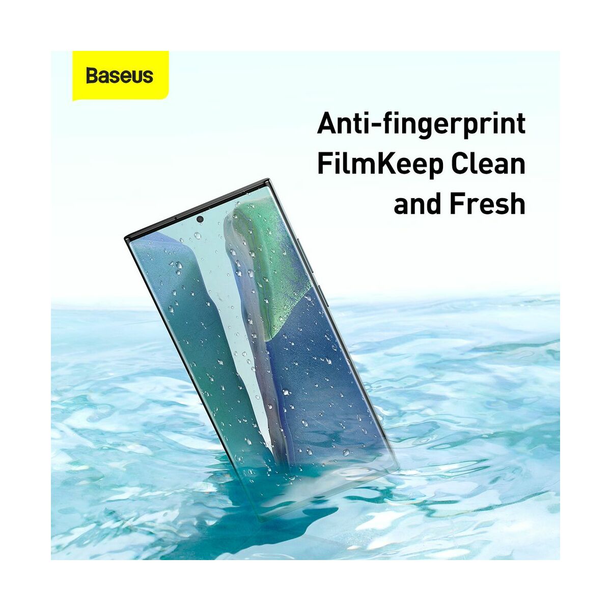 Kép 8/18 - Baseus Samsung Note 20 0.15 mm teljes felületre kijelzővédő fólia, Water Gel (2 db/csomag + keret), átlátszó (SGSANOTE20-SA02)