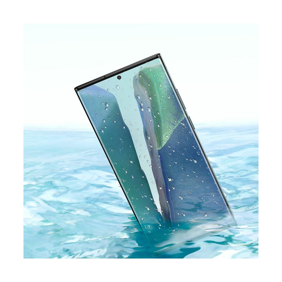 Kép 17/18 - Baseus Samsung Note 20 0.15 mm teljes felületre kijelzővédő fólia, Water Gel (2 db/csomag + keret), átlátszó (SGSANOTE20-SA02)