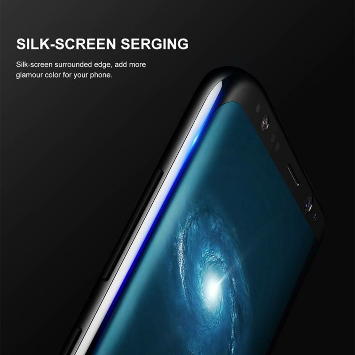Kép 2/4 - Baseus Samsung S8 Plus 0.3 mm, teljes felületre edzett üveg kijelzővédő fólia, fekete (SGSAS8P-3D01)