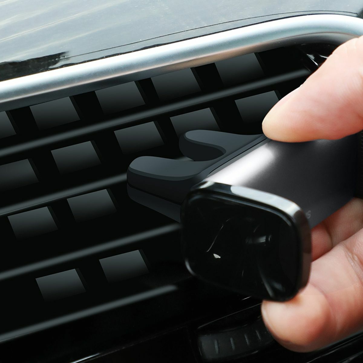 Kép 9/15 - Baseus autós telefon tartó, Steel Cannon Air Outlet 360, szellőzőrácsra illeszthető, befogós tartó, Aluminum+ABS, fekete (SUGP-01)