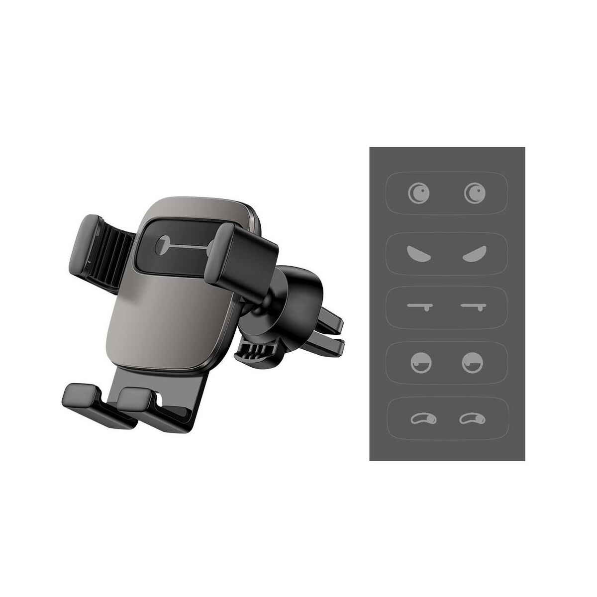 Kép 8/13 - Baseus autós telefontartó, Cube Gravity, szögletesebb design, fekete (SUYL-FK01)