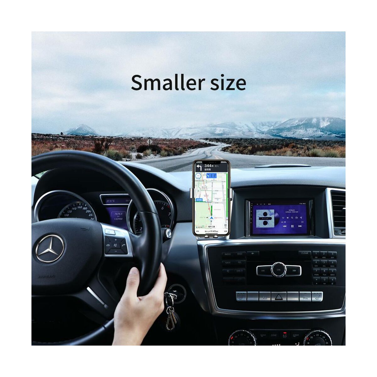 Kép 3/8 - Baseus autós telefontartó, Mini Gravity, szellőzőrácsra, fekete (SUYL-G01)