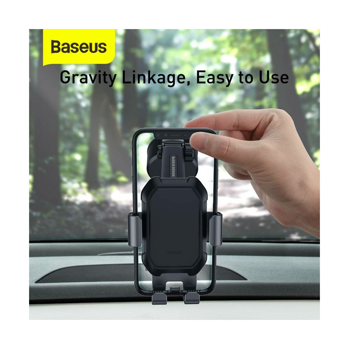 Baseus autós telefontartó, Tank Gravity, műszerfalra vagy szélvédőre helyezhető, fekete (SUYL-TK01)