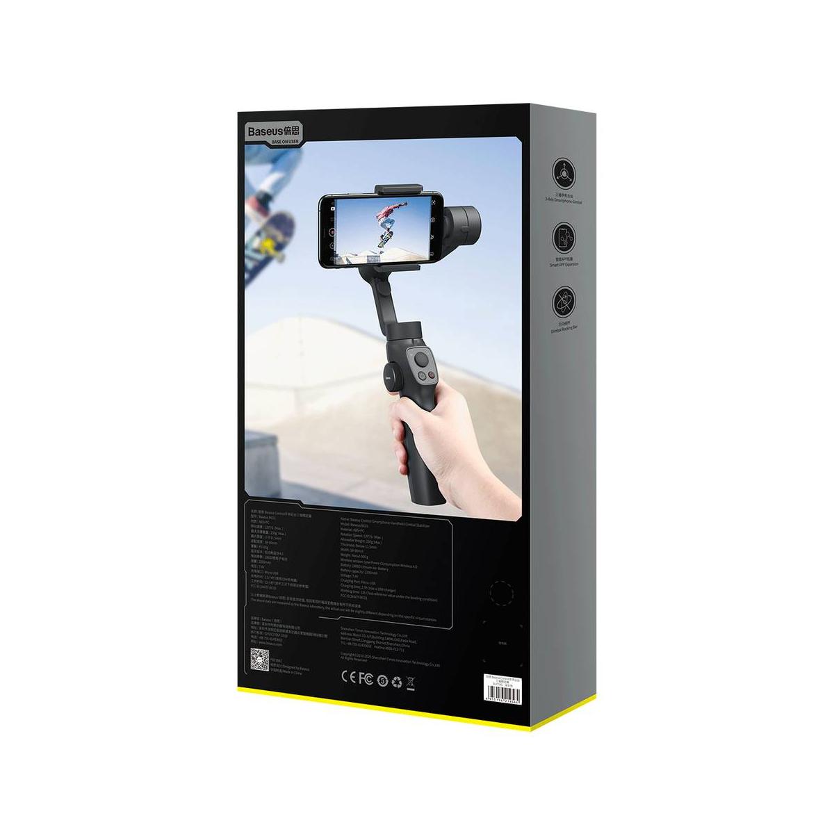 Kép 7/9 - Baseus Kamera, Control kézi képstbilizátor telefonhoz, szürke (SUYT-0G)