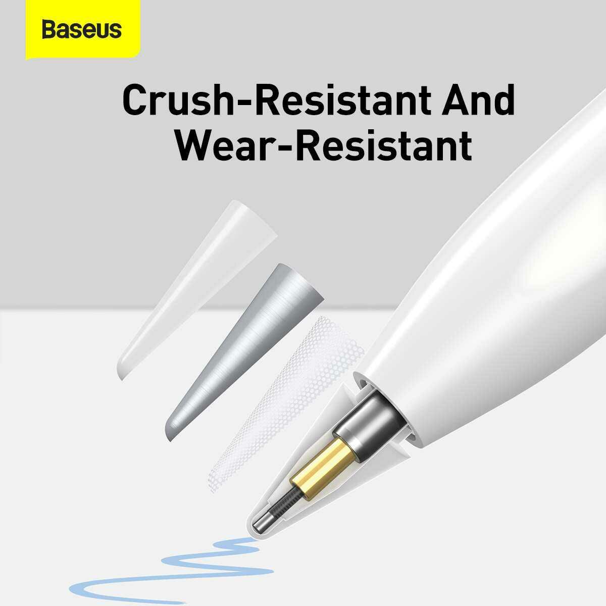 Baseus Tablet kiegészítő, Toll Smooth Writing Capacitive Stylus fejek (2db / doboz), fehér (SXBC010002)