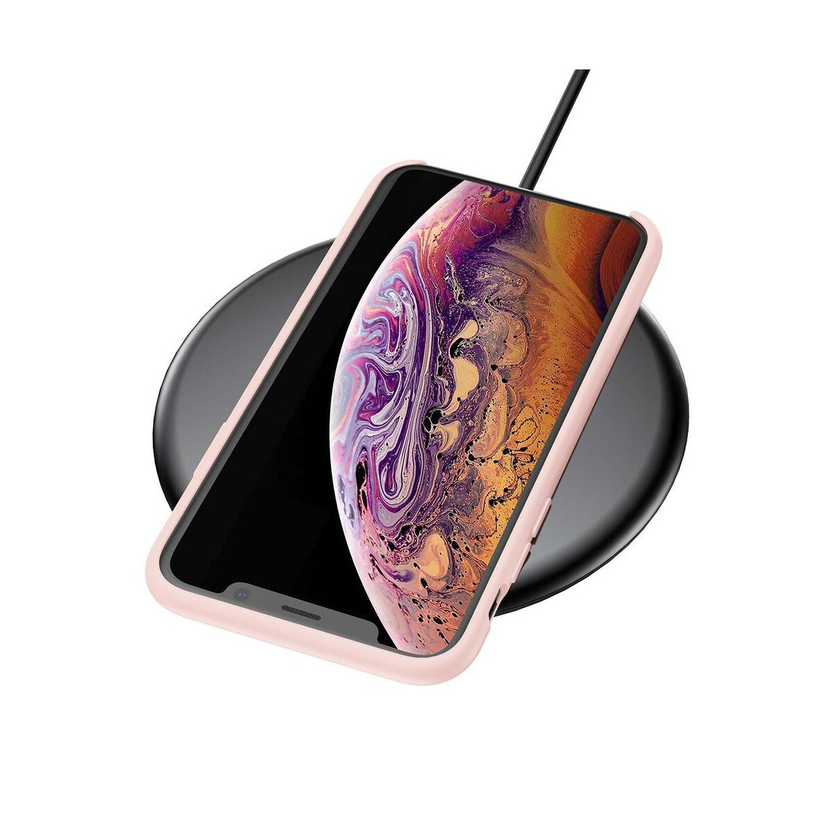 Kép 6/8 - Baseus iPhone XS tok, Original LSR, rózsaszín (WIAPIPH58-ASL04)