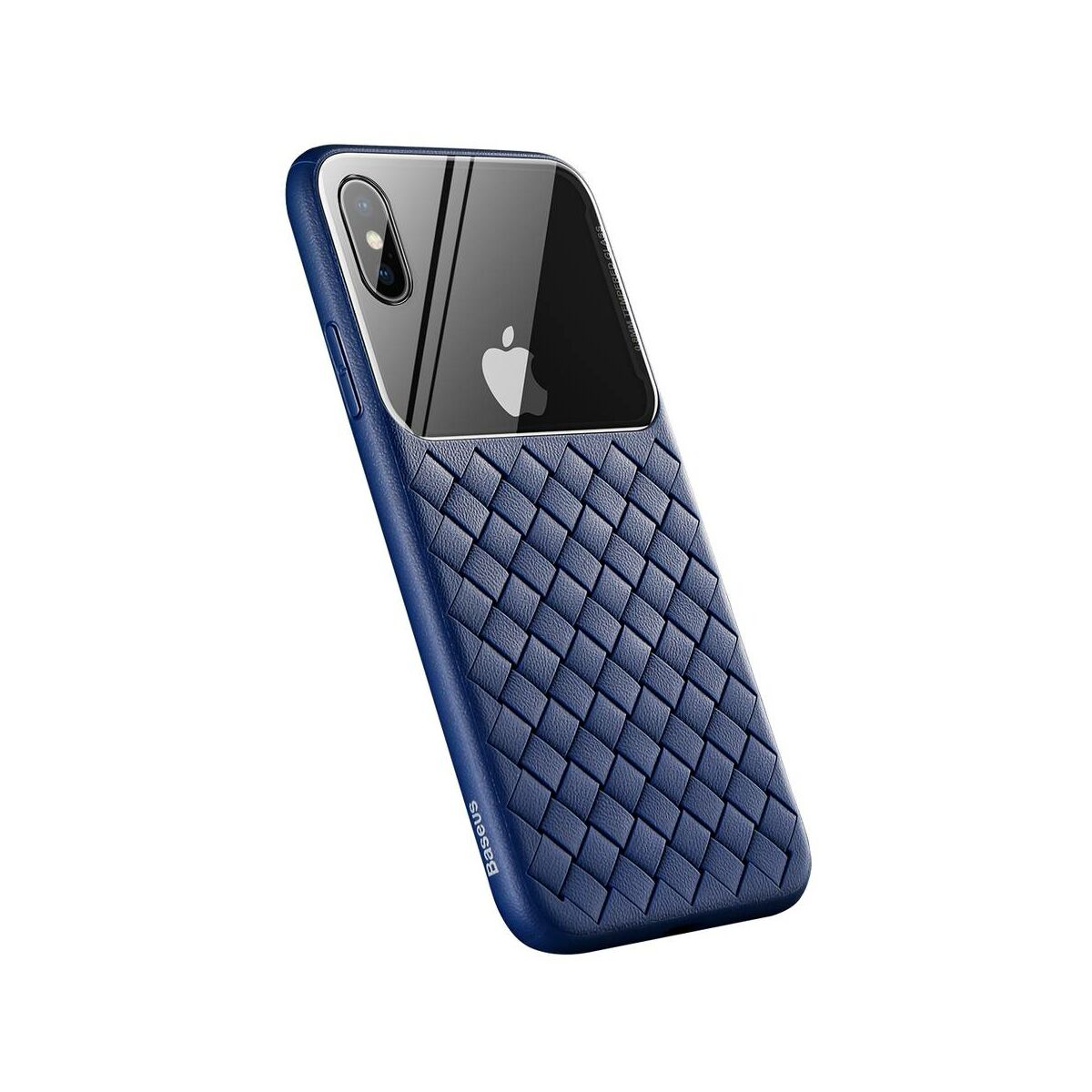 Kép 3/8 - Baseus iPhone XS üveg & tok, BV Weaving, kék (WIAPIPH58-BL03)