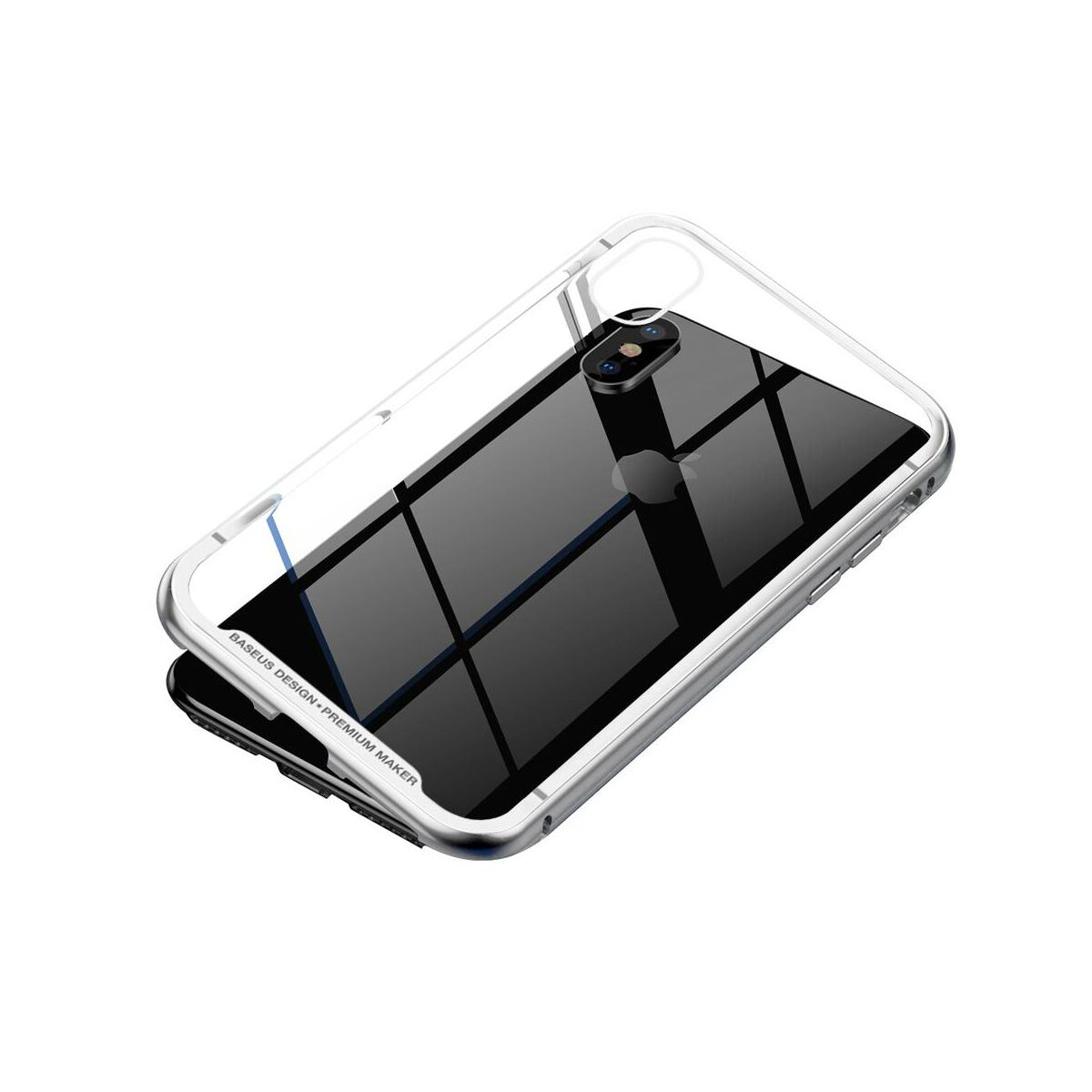 Baseus iPhone XS tok, Magnetite hardware, mágneses, ezüst (WIAPIPH58-CS0S)