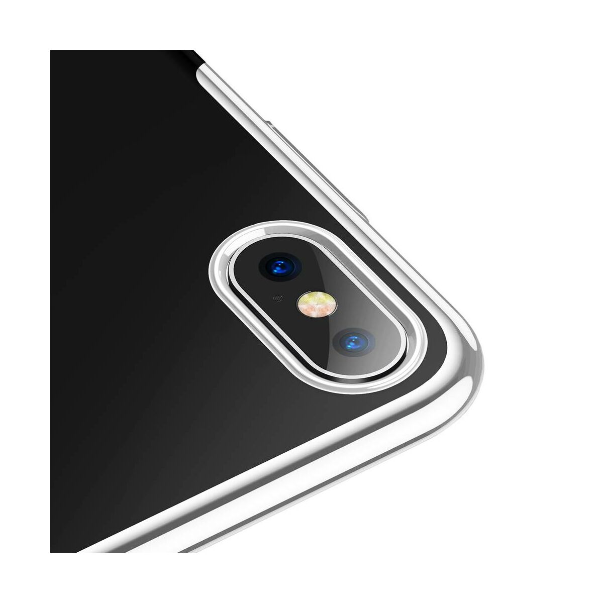 Kép 5/8 - Baseus iPhone XS tok, Glitter, fehér (WIAPIPH58-DW02)