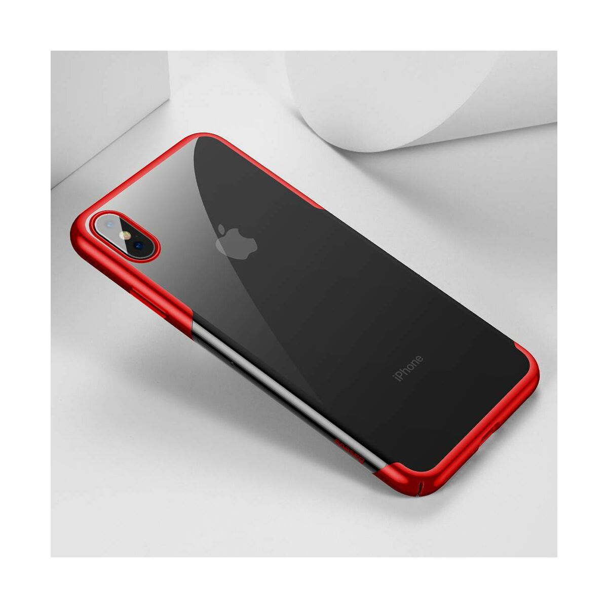 Kép 8/8 - Baseus iPhone XS tok, Glitter, piros (WIAPIPH58-DW09)