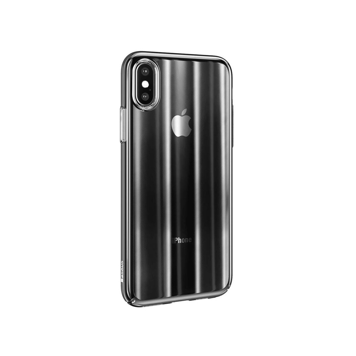 Kép 2/9 - Baseus iPhone XS tok, Aurora, átlátszó, fekete (WIAPIPH58-JG01)