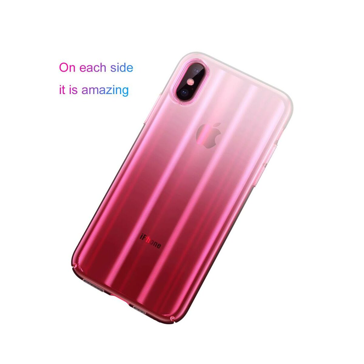 Baseus iPhone XS tok, Aurora, átlátszó, rózsaszín (WIAPIPH58-JG04)