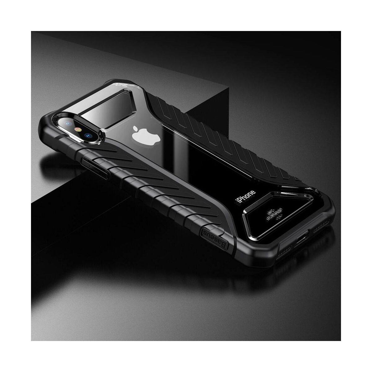 Kép 7/8 - Baseus iPhone XS tok, Michelin, szürke (WIAPIPH58-MK0G)