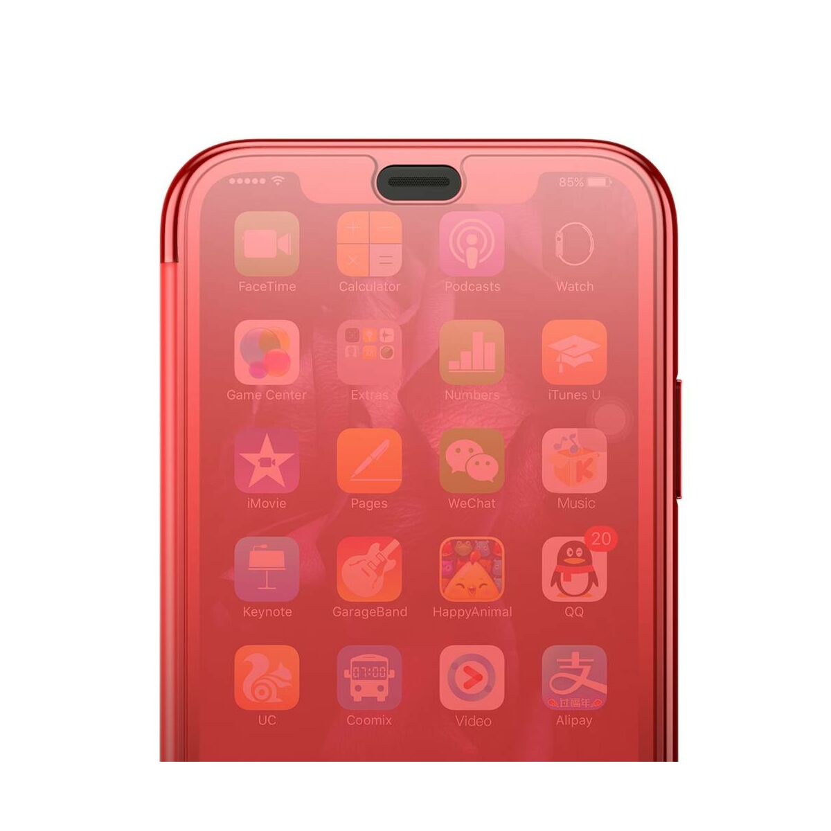 Kép 4/8 - Baseus iPhone XS tok, Touchable kihajtható, érintőfelületű tok, piros (WIAPIPH58-TS09)