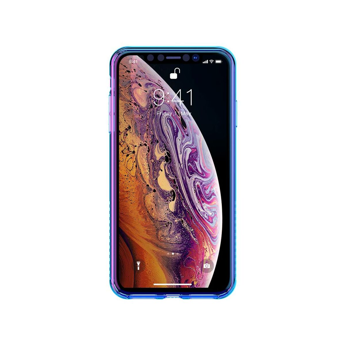 Kép 2/8 - Baseus iPhone XS tok, Colorful Airbag, kék (WIAPIPH58-XC03)