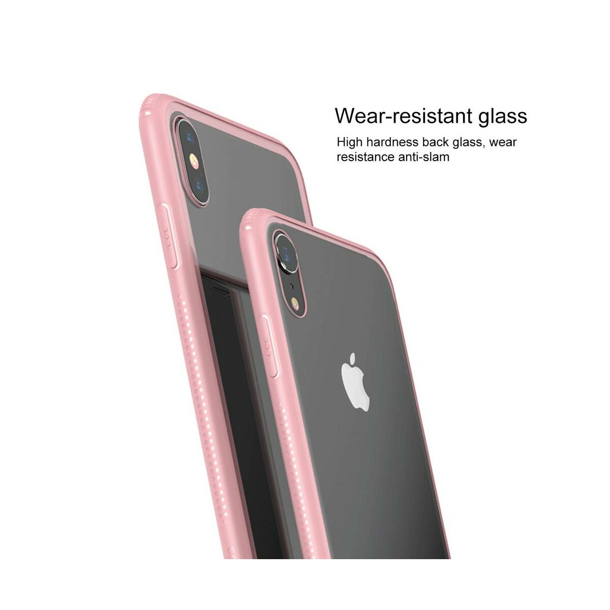 Kép 3/7 - Baseus iPhone XS tok, átlátszó, oldalkerettel, rózsaszín (WIAPIPH58-YS04)