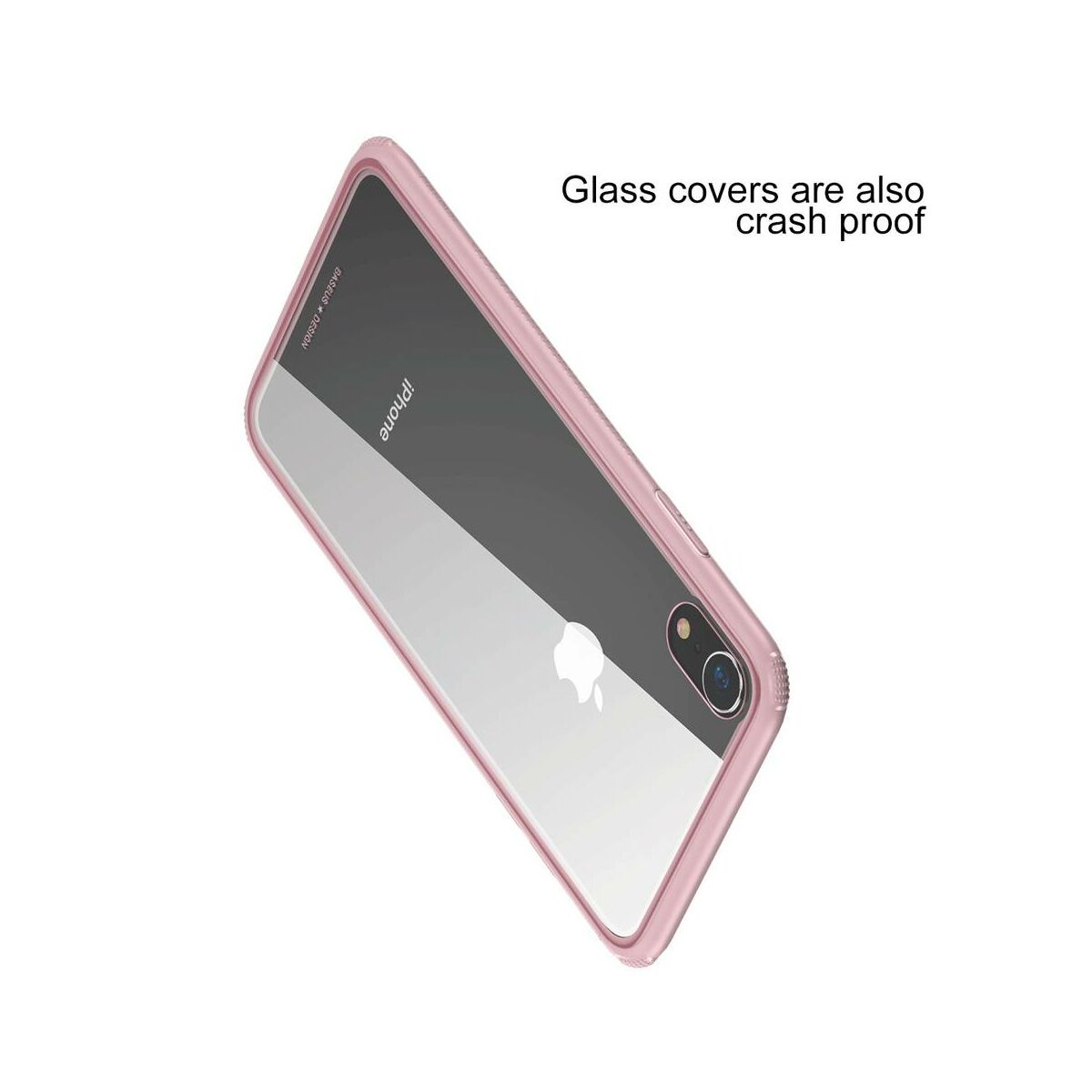 Kép 5/7 - Baseus iPhone XS tok, átlátszó, oldalkerettel, rózsaszín (WIAPIPH58-YS04)