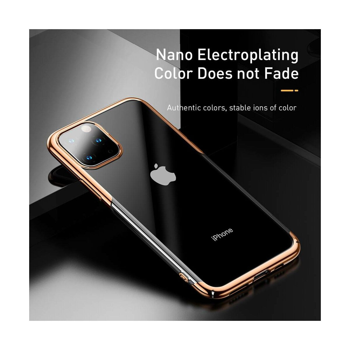 Kép 7/13 - Baseus iPhone 11 Pro tok, Glitter, arany (WIAPIPH58S-DW0V)